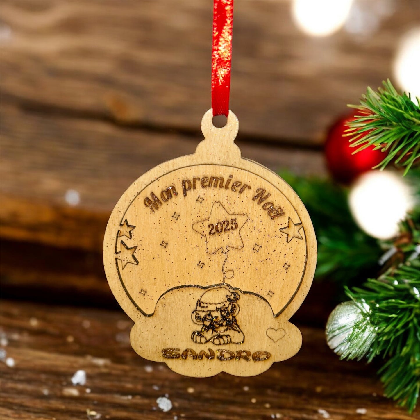 đ
Boule de NoĂ«l « mon premier noĂ«l » en bois personnalisĂ©e â Un souvenir unique pour votre sapin !