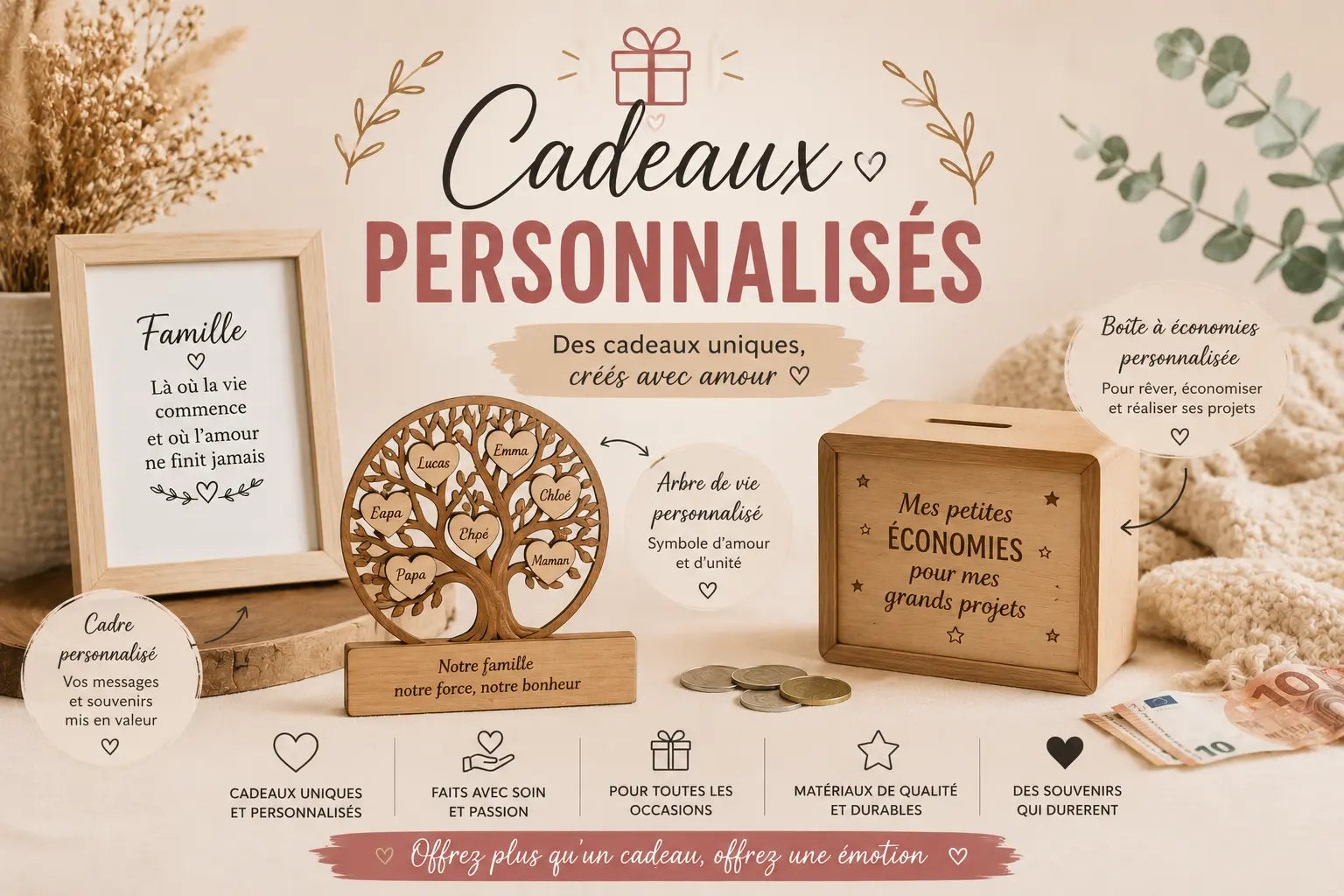 🎁 Cadeaux personnalisés