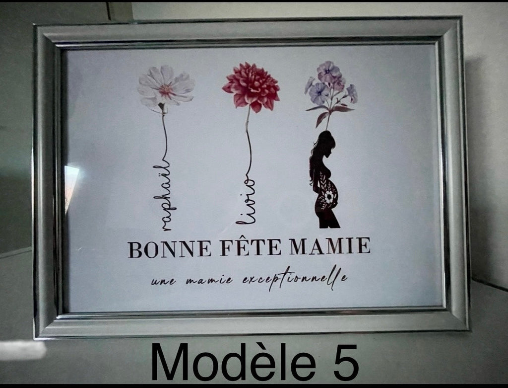 💐 Cadre fleurs du jardin personnalisé – Prénoms enfants, petits-enfants, arrière-petits-enfants Ô cadeau unique