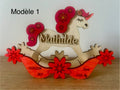 Cheval à bascule personnalisé – Souvenir de naissance unique Ô cadeau unique