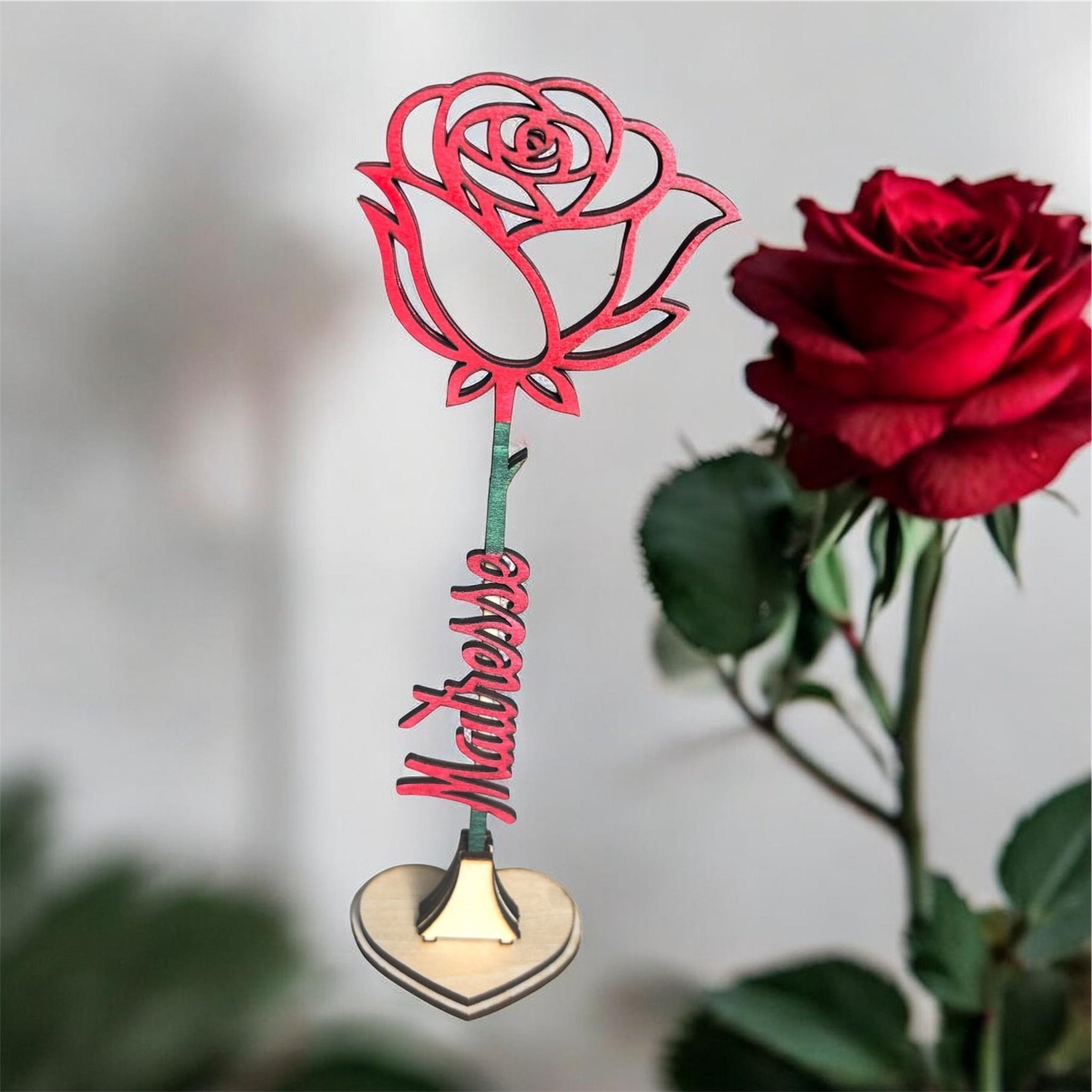 🌹 – Cadeau “Merci Maîtresse/Maître” en bois personnalisé Ô cadeau unique