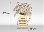 Vase en bois personnalisé avec message gravé Ô cadeau unique