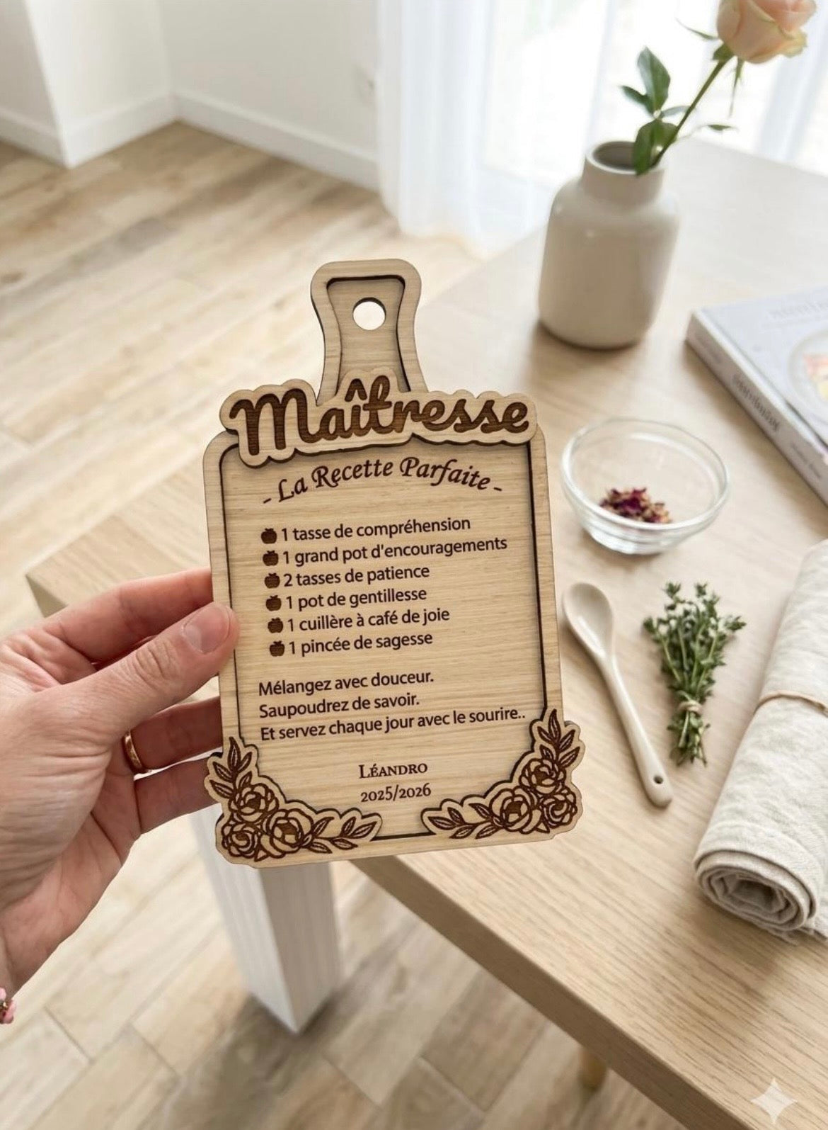 Planche à découper personnalisée « La recette parfaite » Ô cadeau unique