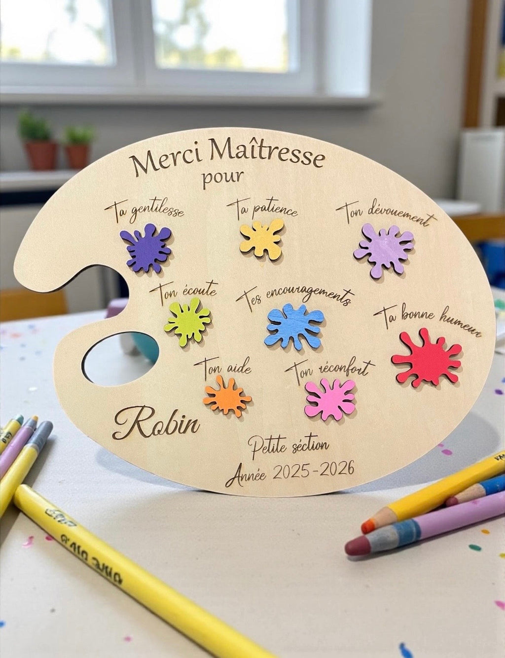 Palette de peinture personnalisée 🎨  -fin scolaire Ô cadeau unique