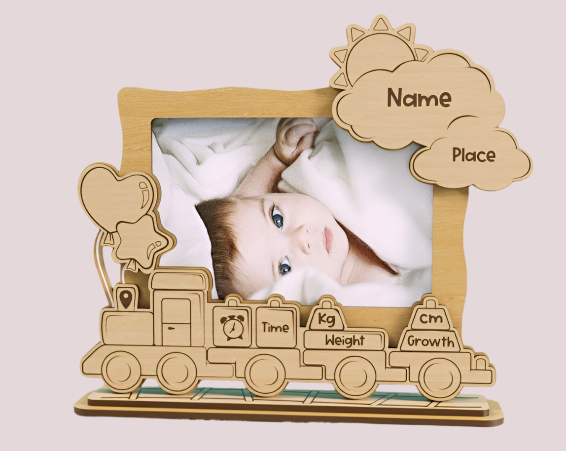 Cadre photo pour Bébé Personnalisé – Souvenir Unique de Naissance