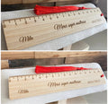 Règle en bois personnalisée avec message gravé Ô cadeau unique