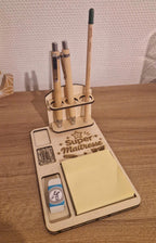 Porte-stylo avec bloc-notes en bois personnalisé Ô cadeau unique