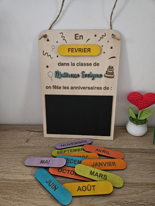 Cadre des anniversaires de la classe en bois personnalisé Ô cadeau unique
