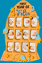 Cadre photo “Première année de bébé” en bois personnalisé Ô cadeau unique