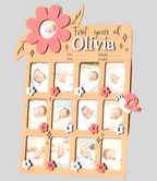 Cadre photo “Première année de bébé” en bois personnalisé Ô cadeau unique