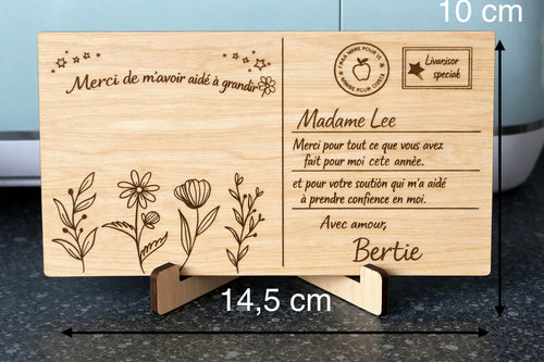 Cadre carte postale en bois personnalisé Ô cadeau unique