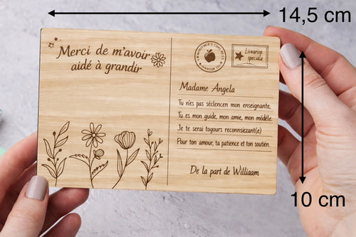 Cadre carte postale en bois personnalisé Ô cadeau unique