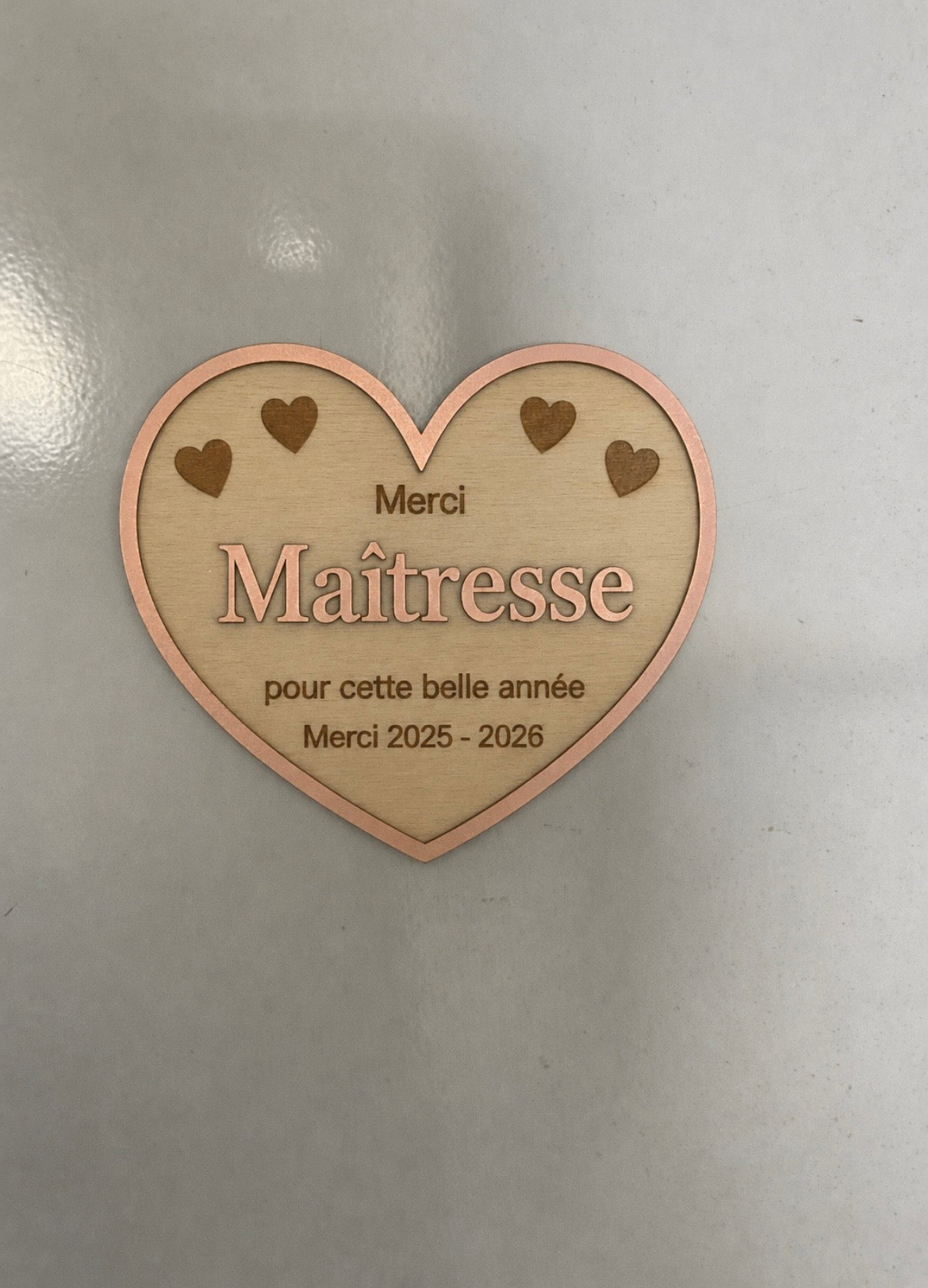 Magnet Cœur personnalisé en bois Ô cadeau unique