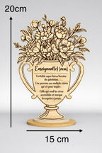 Vase en bois personnalisé avec message gravé Ô cadeau unique