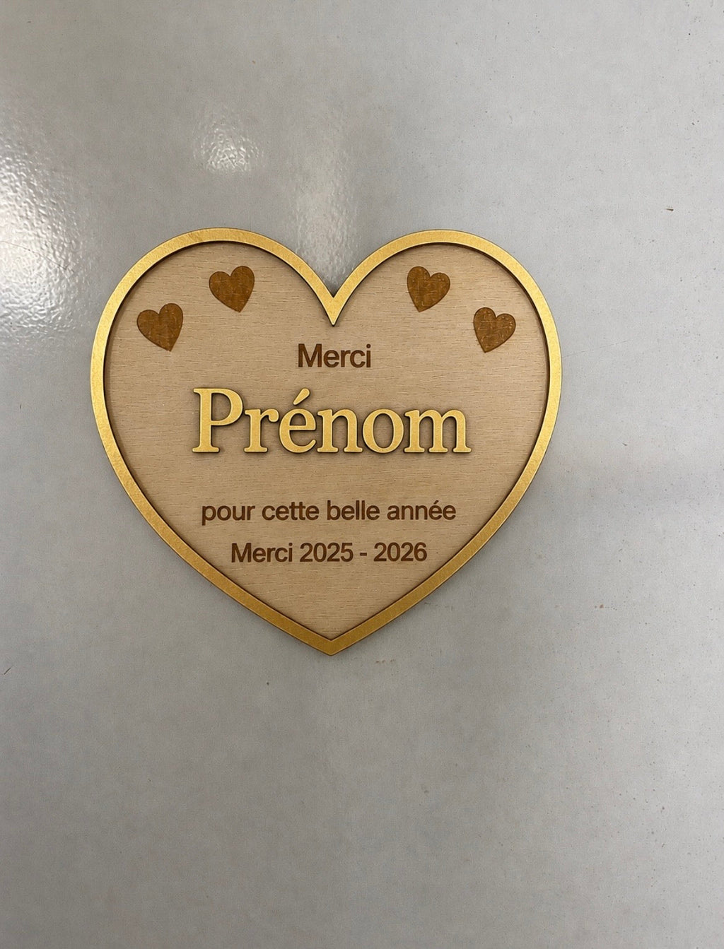 Magnet Cœur personnalisé en bois Ô cadeau unique
