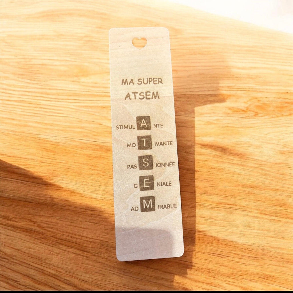 Marque-page personnalisé en bois – Cadeau de remerciement Ô cadeau unique