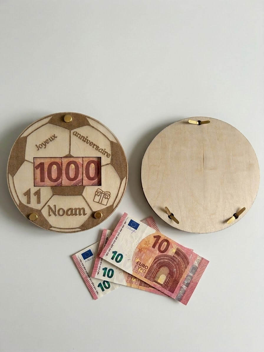 Offrez de l'Argent avec Style : La Carte en Bois Personnalisable pour Toutes les Occasions Ô cadeau unique