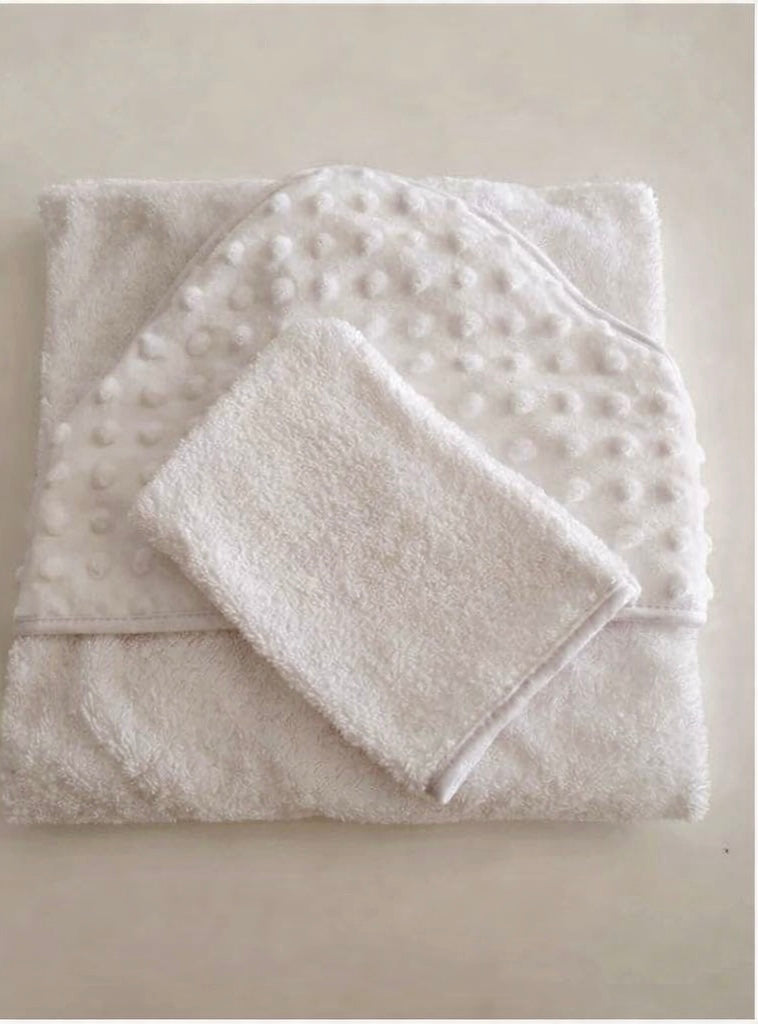🛁 Cape de bain + gant assorti – Personnalisable avec le prénom Ô cadeau unique