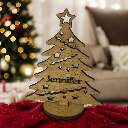 🎄 Sapin de table personnalisé avec prénom – Création unique