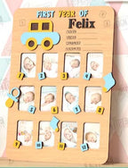 Cadre photo “Première année de bébé” en bois personnalisé Ô cadeau unique